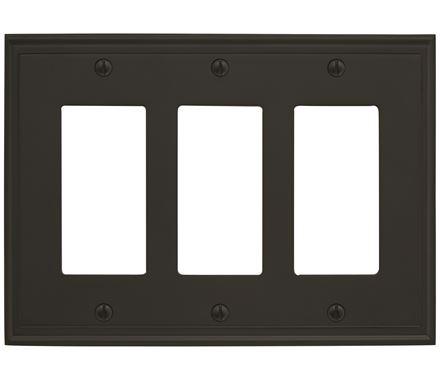 Amerock Wall Plate Black Bronze 3 Rocker Switch Plate Cover Mulholland 1 Pack Decora Wall Plate Light Switch Cover
