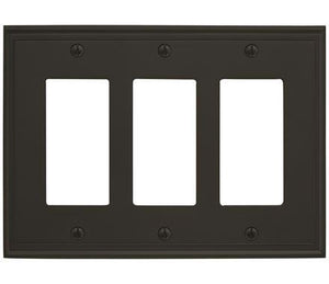 Amerock Wall Plate Black Bronze 3 Rocker Switch Plate Cover Mulholland 1 Pack Decora Wall Plate Light Switch Cover