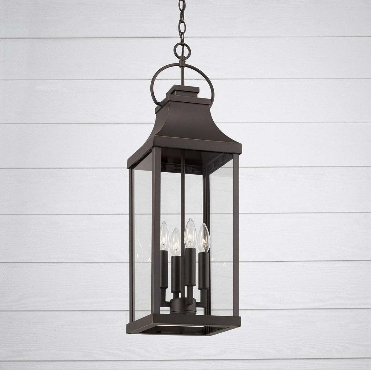 Capital Lighting 946442OZ Bradford 4 Light Outdoor Hanging Lantern Oiled Bronze