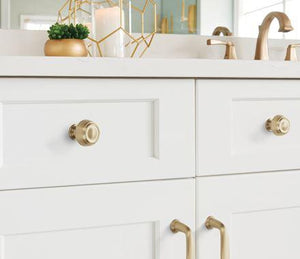 Amerock Cabinet Knob Golden Champagne 1-3/16 inch (30 mm) Diameter Kane 1 Pack Drawer Knob Cabinet Hardware