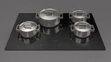 30" 700 Series Touch Radiant Cooktop, 4 Zone, Black