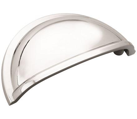 Amerock Cabinet Cup Pull Polished Chrome 3 inch (76 mm) Center to Center Cup Pulls 1 Pack Drawer Pull Drawer Handle Cabinet Hardware