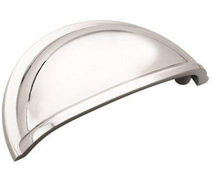 Amerock Cabinet Cup Pull Polished Chrome 3 inch (76 mm) Center to Center Cup Pulls 1 Pack Drawer Pull Drawer Handle Cabinet Hardware