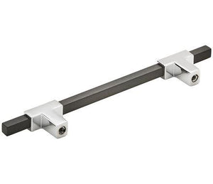 Amerock Cabinet Pull Polished Chrome/Brushed Matte Black 5-1/16 inch (128 mm) Center to Center Urbanite 1 Pack Drawer Pull Drawer Handle Cabinet Hardware