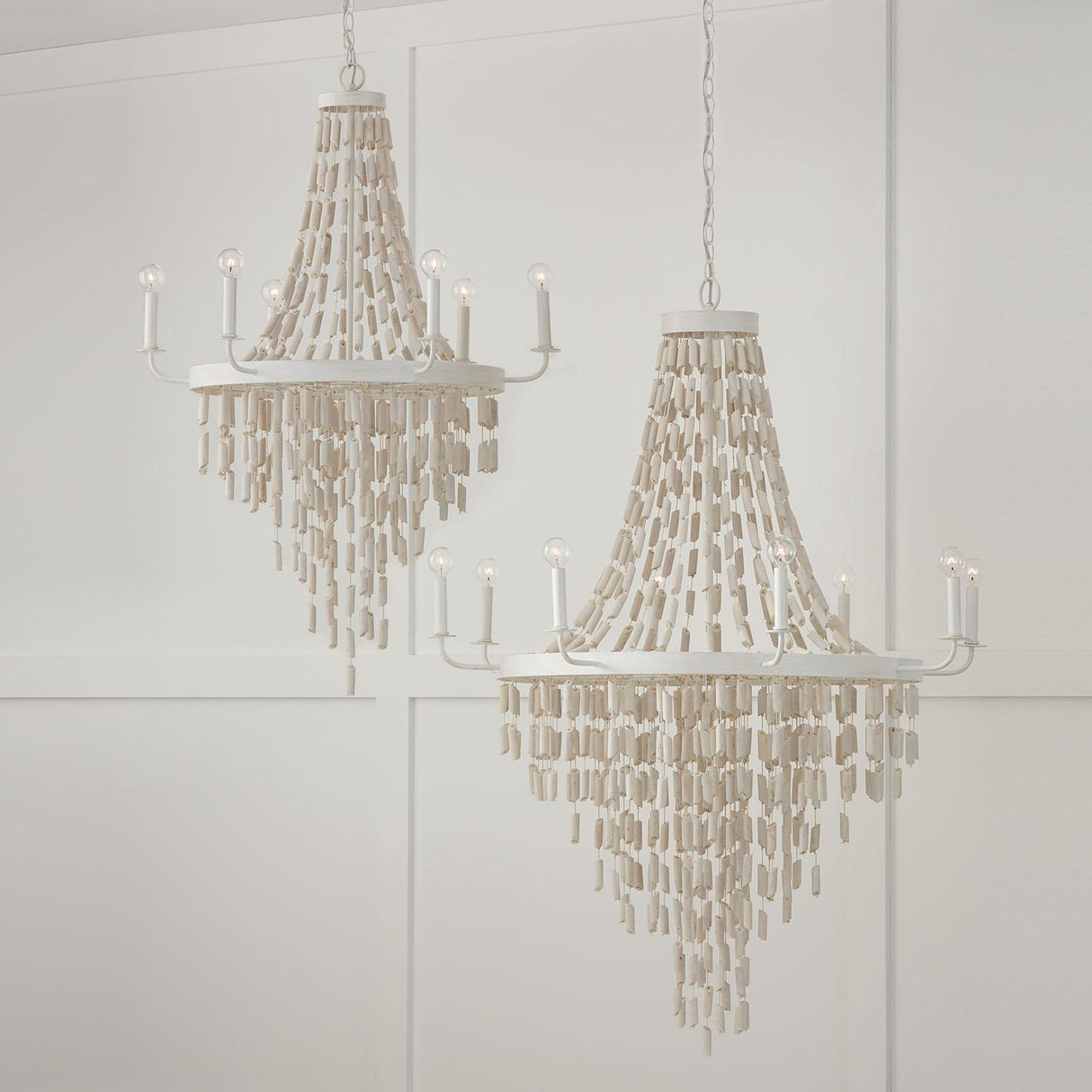 Capital Lighting 447761OW Carissa 6 Light Chandelier Organic White