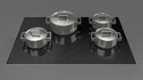 30" 700 Series Touch Radiant Cooktop, 4 Zone, Aluminum Trim