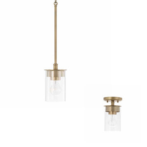 Capital Lighting 246811AD-532 Mason 1 Light Semi-Flush Aged Brass