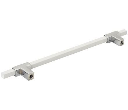 Amerock Cabinet Pull Polished Chrome/White 7-9/16 inch (192 mm) Center to Center Urbanite 1 Pack Drawer Pull Drawer Handle Cabinet Hardware