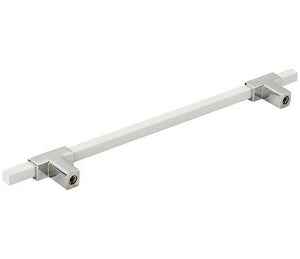 Amerock Cabinet Pull Polished Chrome/White 7-9/16 inch (192 mm) Center to Center Urbanite 1 Pack Drawer Pull Drawer Handle Cabinet Hardware
