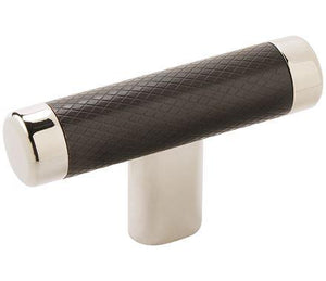 Amerock Cabinet Knob Polished Nickel/Black Bronze 2-5/8 inch (67 mm) Length Esquire 1 Pack Drawer Knob Cabinet Hardware