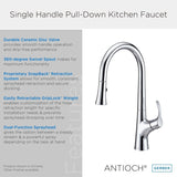 Gerber D454422BS Satin Black Antioch Single Handle Pull-down Kitchen Faucet