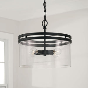 Capital Lighting 248741MB Fuller 4 Light Dual Mount Semi-Flush/Pendant Matte Black