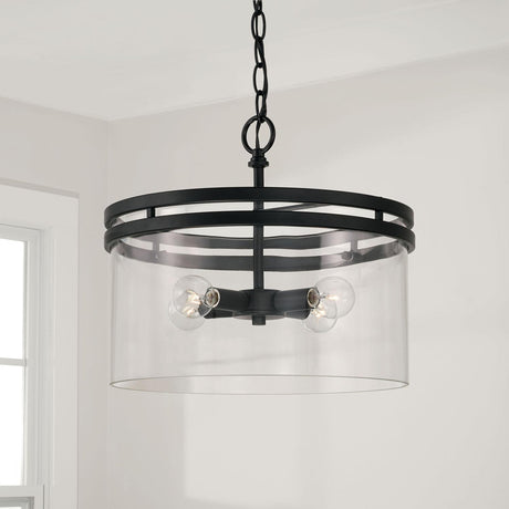 Capital Lighting 248741MB Fuller 4 Light Dual Mount Semi-Flush/Pendant Matte Black
