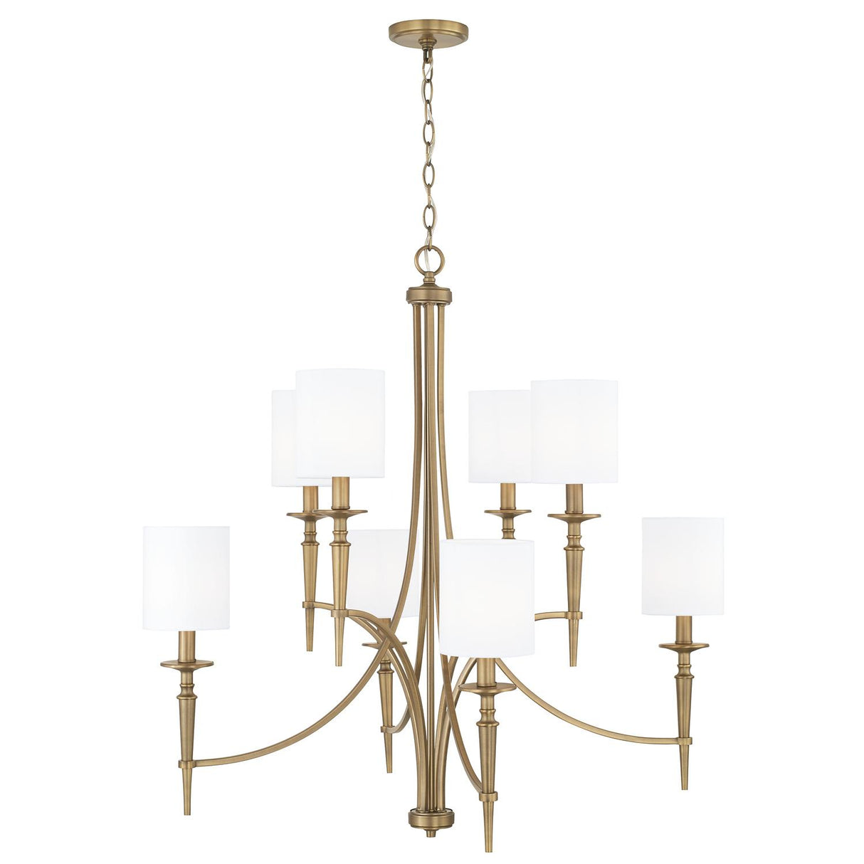 Capital Lighting 442681AD-701 Abbie 8 Light Chandelier Aged Brass