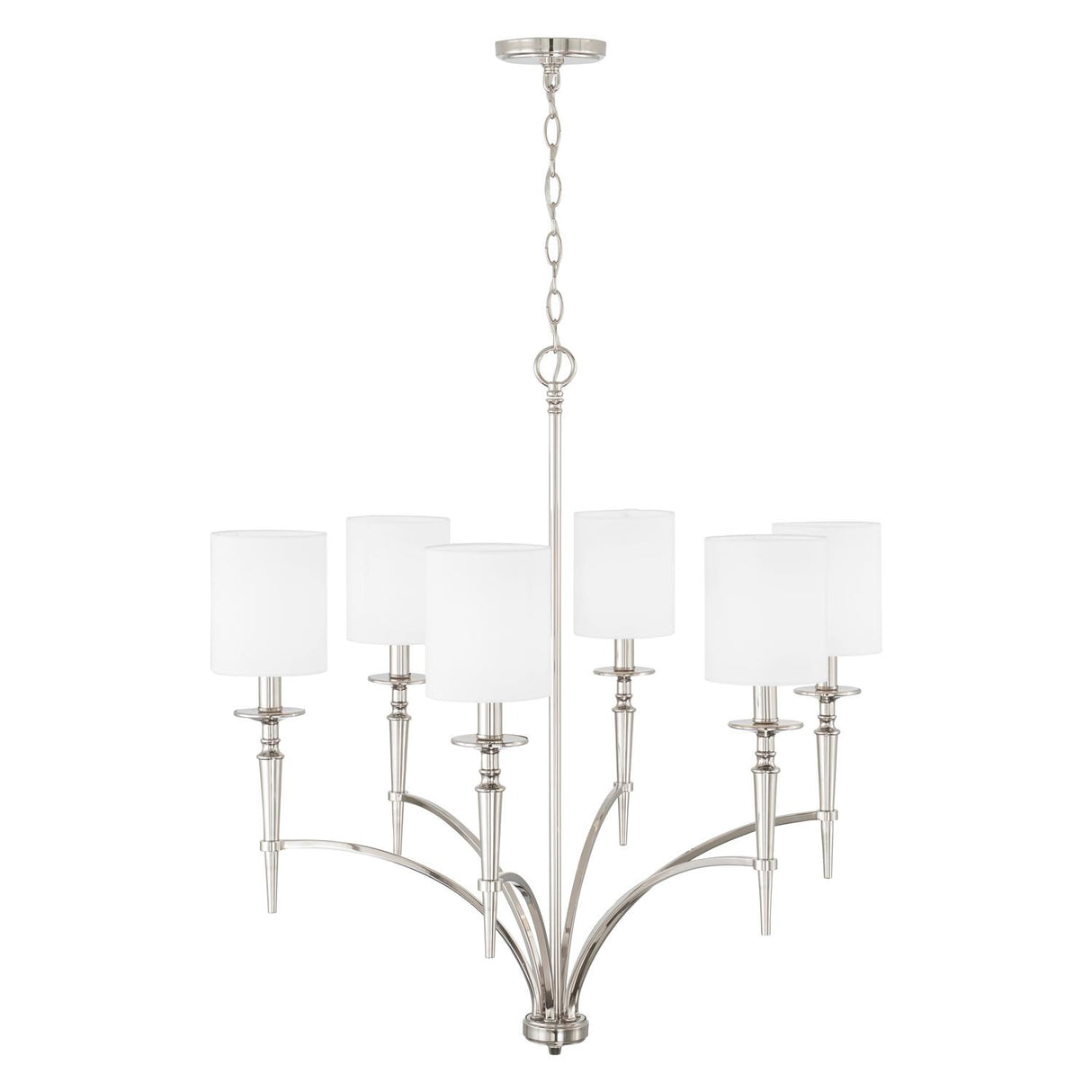 Capital Lighting 442661PN-701 Abbie 6 Light Chandelier Polished Nickel