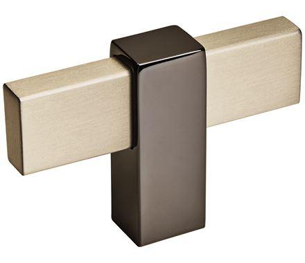 Amerock Cabinet Knob Silver Champagne/Black Nickel 2-3/8 inch (60 mm) Length Mulino 1 Pack Drawer Knob Cabinet Hardware