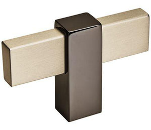Amerock Cabinet Knob Silver Champagne/Black Nickel 2-3/8 inch (60 mm) Length Mulino 1 Pack Drawer Knob Cabinet Hardware