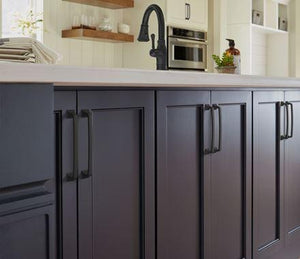 Amerock Cabinet Pull Matte Black 6-5/16 inch (160 mm) Center-to-Center Ville 1 Pack Drawer Pull Cabinet Handle Cabinet Hardware