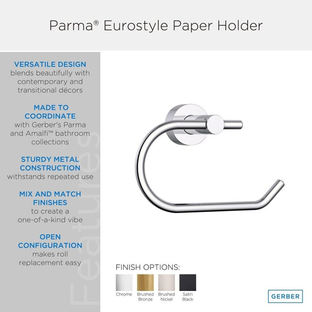 Gerber D446232BS Satin Black Parma Eurostyle Paper Holder
