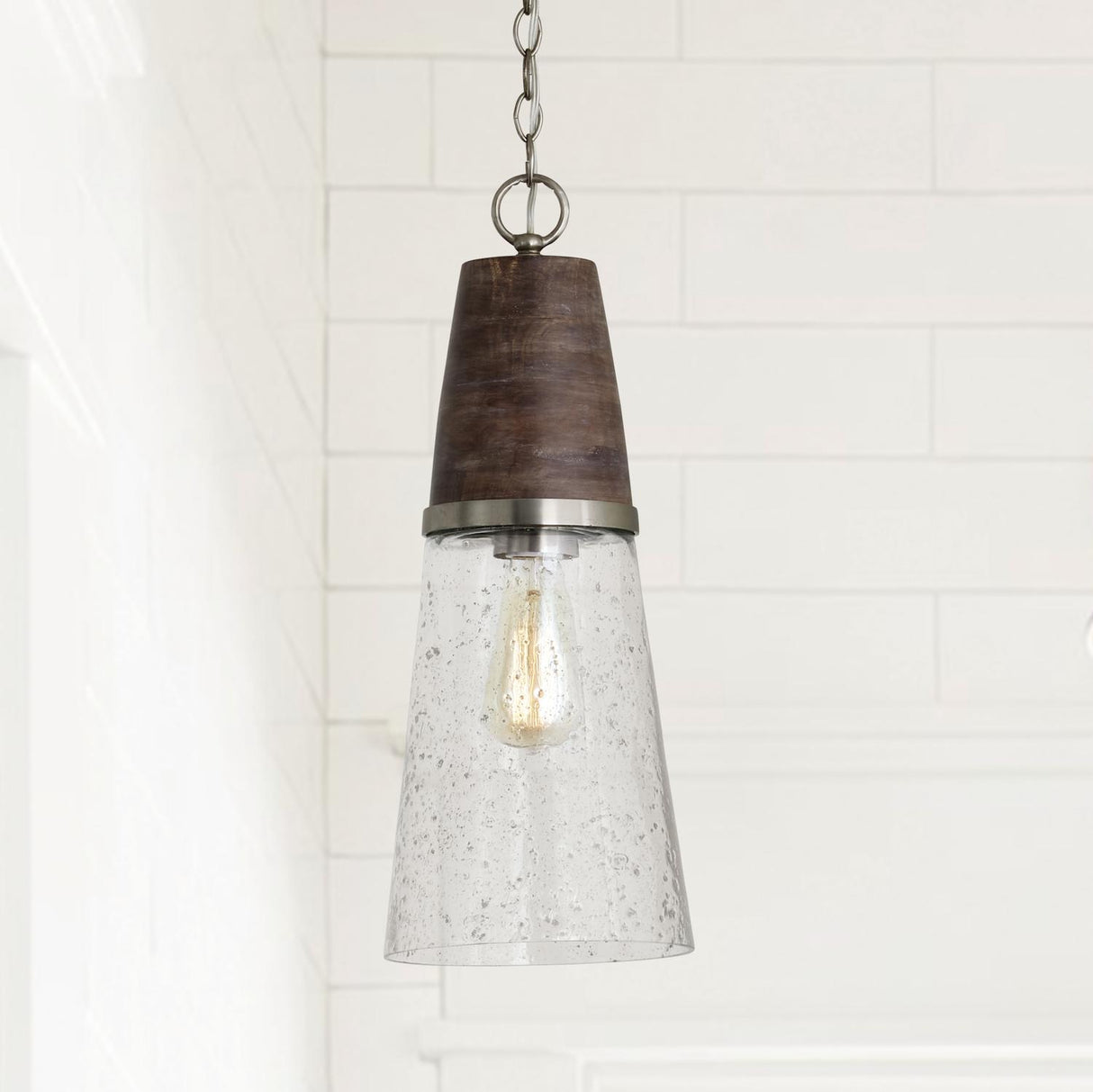 Capital Lighting 340511HN Connor 1 Light Pendant Barnhouse and Matte Nickel
