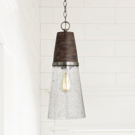 Capital Lighting 340511HN Connor 1 Light Pendant Barnhouse and Matte Nickel