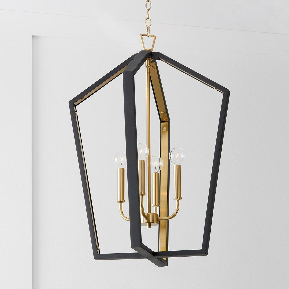 Capital Lighting 344541KM Maren 4 Light Pendant Flat Black and Matte Brass