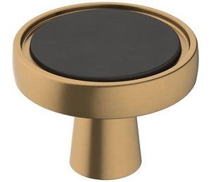Amerock Cabinet Knob Matte Black/Champagne Bronze 1-3/8 inch (35 mm) Diameter Mergence 1 Pack Drawer Knob Cabinet Hardware