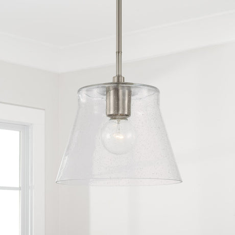 Capital Lighting 346912BN Baker 1 Light Pendant Brushed Nickel