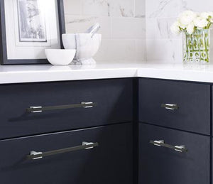 Amerock Cabinet Pull Polished Chrome/Brushed Matte Black 7-9/16 inch (192 mm) Center to Center Urbanite 1 Pack Drawer Pull Drawer Handle Cabinet Hardware