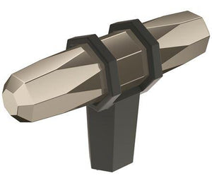 Amerock Cabinet Knob Polished Nickel/Black Bronze 2-1/2 inch (64 mm) Length London 1 Pack Drawer Knob Cabinet Hardware