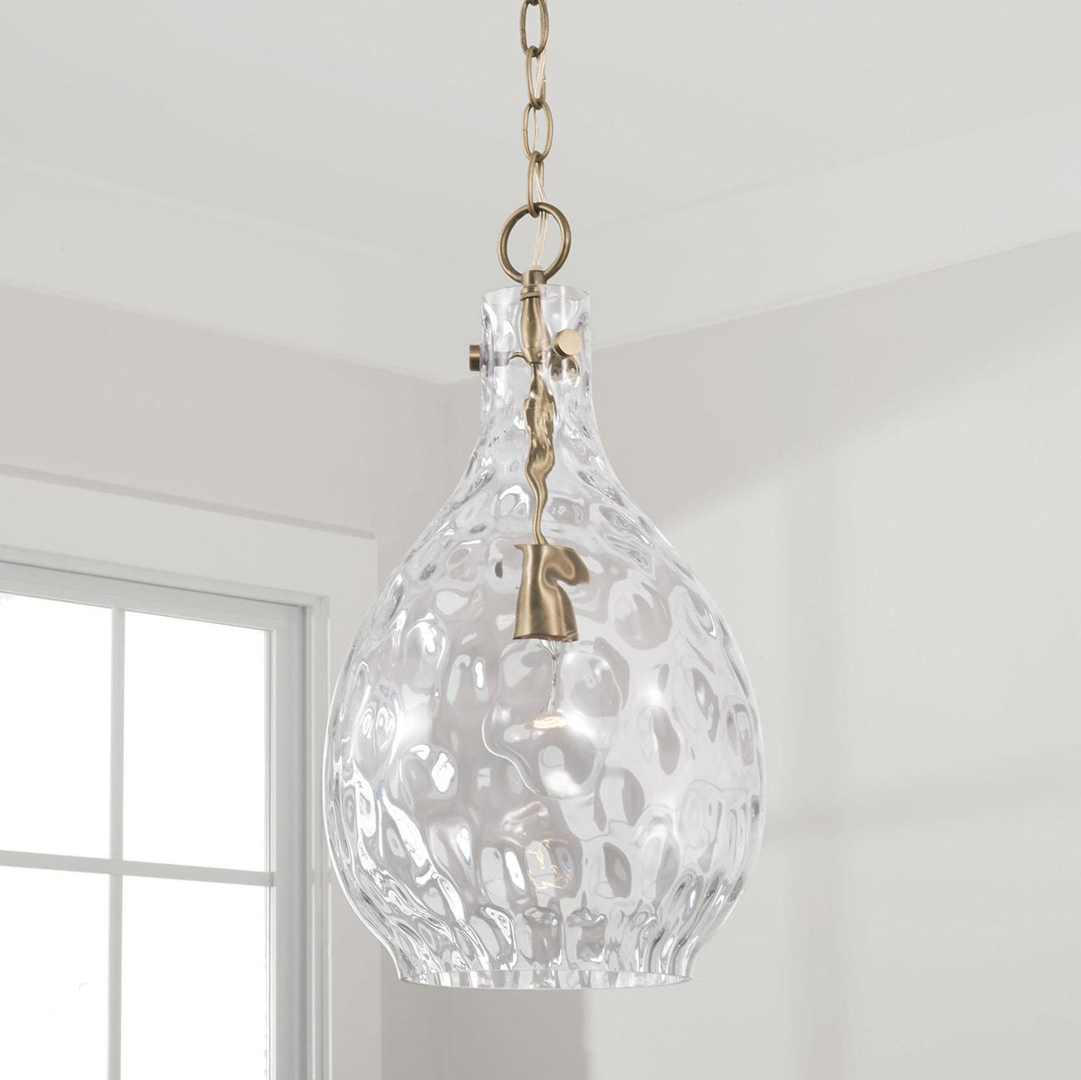 Capital Lighting 349012AD Brentwood 1 Light Pendant Aged Brass