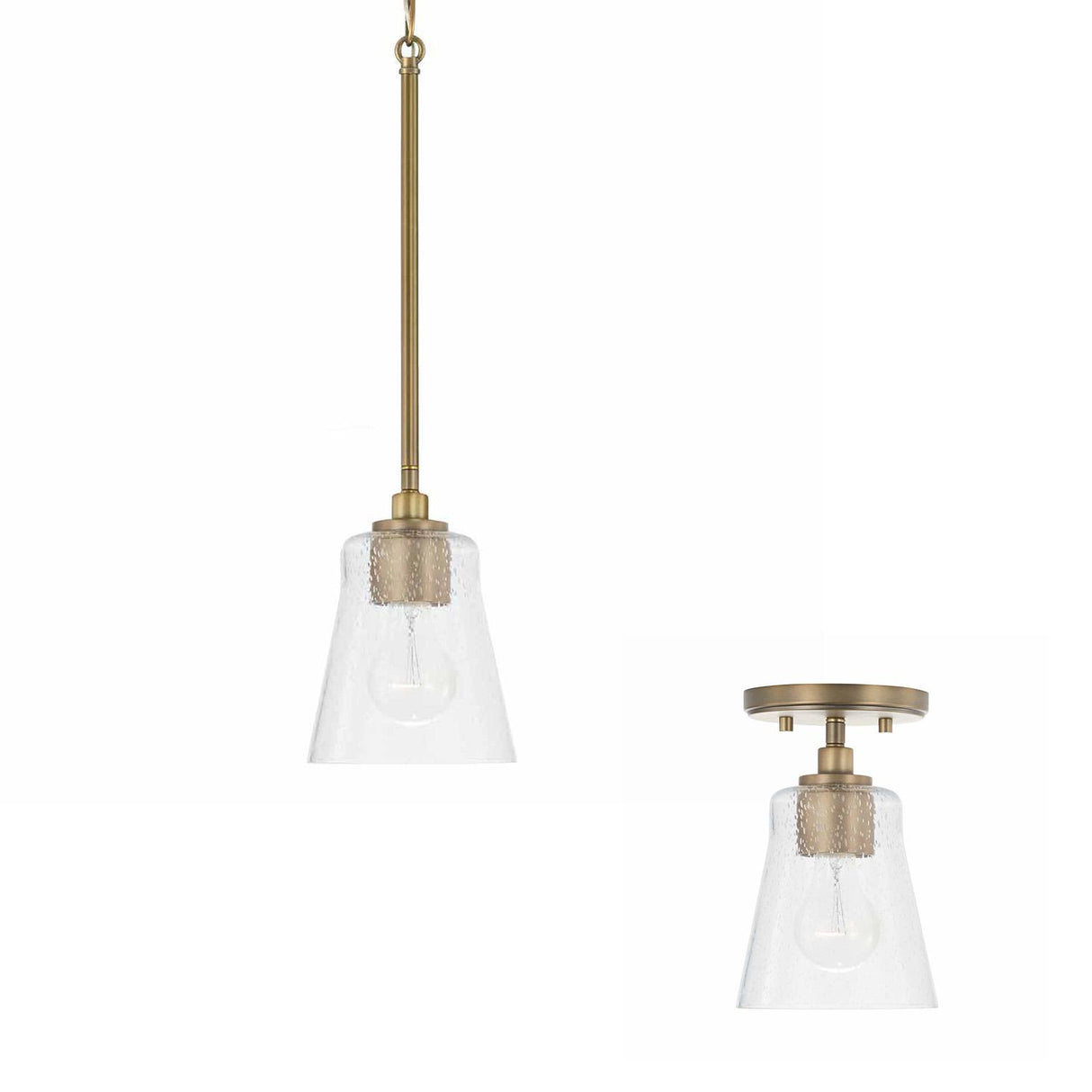 Capital Lighting 346911AD-533 Baker 1 Light Pendant Aged Brass