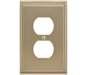 Amerock Wall Plate Golden Champagne Duplex Outlet Cover Mulholland 1 Pack Electrical Outlet Cover