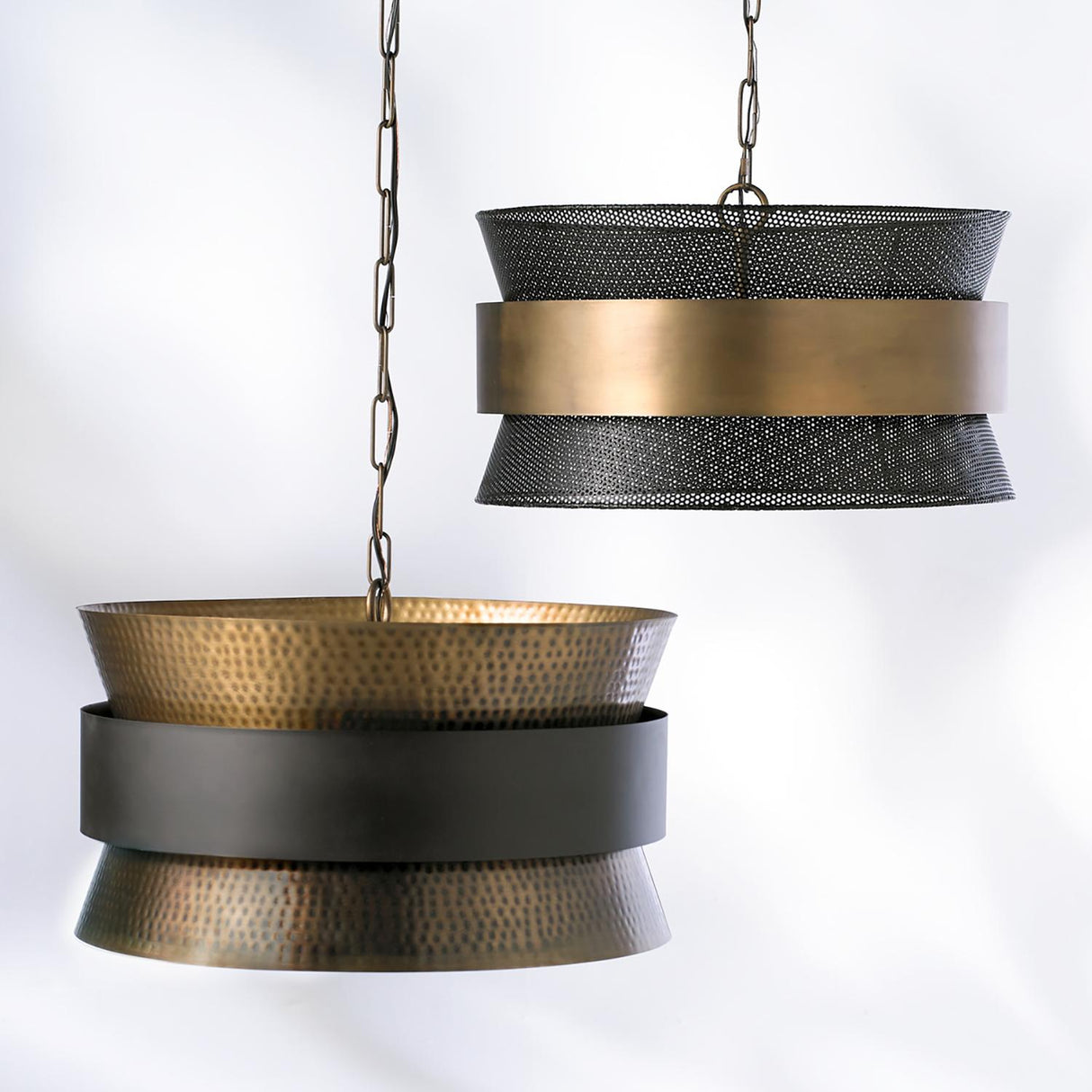 Capital Lighting 330446PZ Loren 4 Light Pendant Patinaed Brass and Dark Zinc