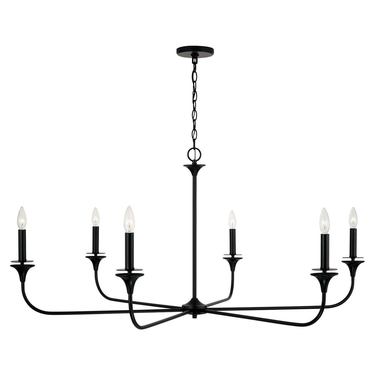 Capital Lighting 448961MB Presley 6 Light Chandelier Matte Black