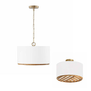 Capital Lighting 247431MA Soleil 3 Light Dual Mount Semi-Flush/Pendant Matte Brass