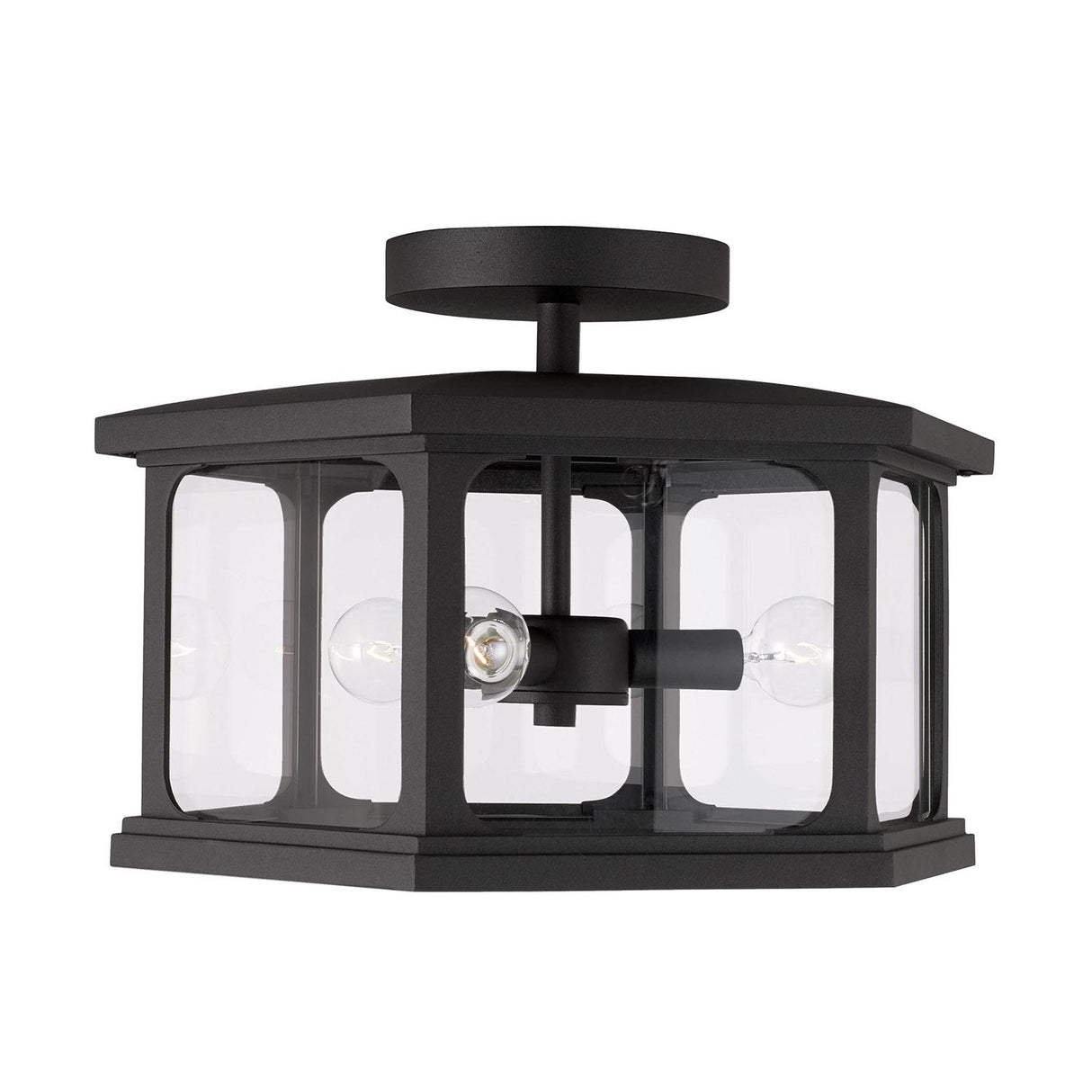 Capital Lighting 946632BK Walton 3 Light Outdoor Semi-Flush Black