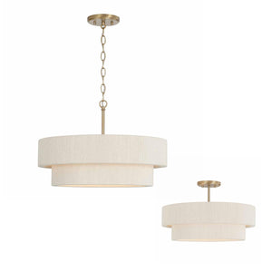 Capital Lighting 349841MA Delaney 4 Light Pendant Matte Brass