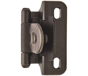 Amerock Single Demountable Cabinet Hinge 1/4 inch (6 mm) Overlay Hinge Oil Rubbed Bronze 2 Pack Self-Closing Hinge Cabinet Door Hinge