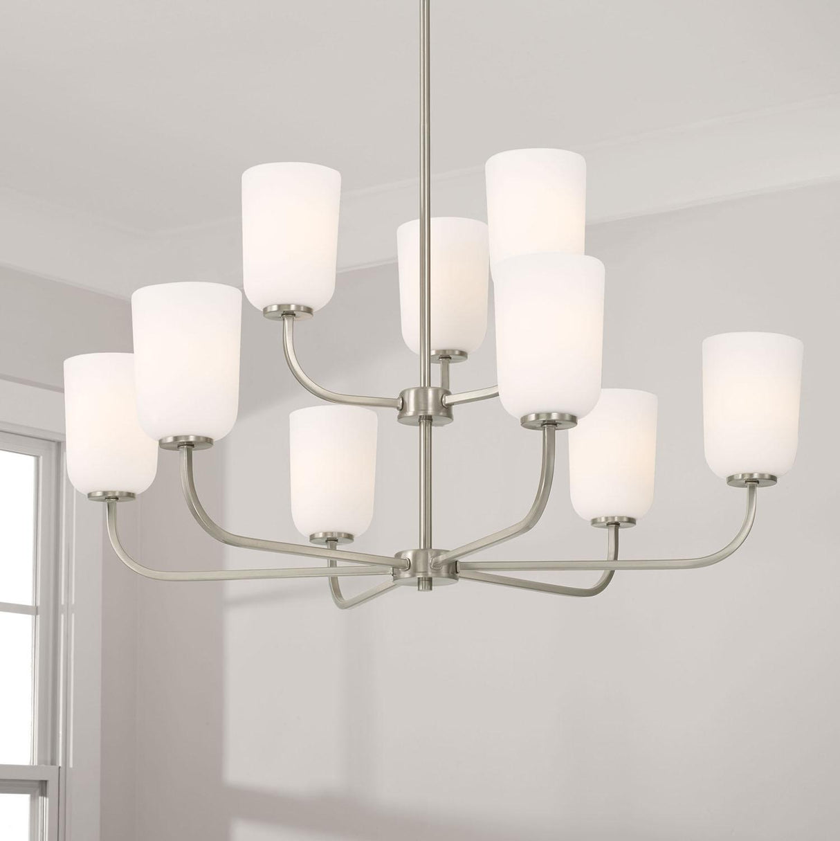 Capital Lighting 448891BN-542 Lawson 9 Light Chandelier Brushed Nickel