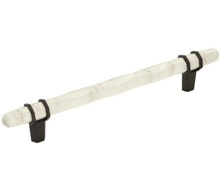 Amerock Cabinet Pull Marble White/Black Bronze 6-5/16 inch (160 mm) Center to Center Carrione 1 Pack Drawer Pull Drawer Handle Cabinet Hardware