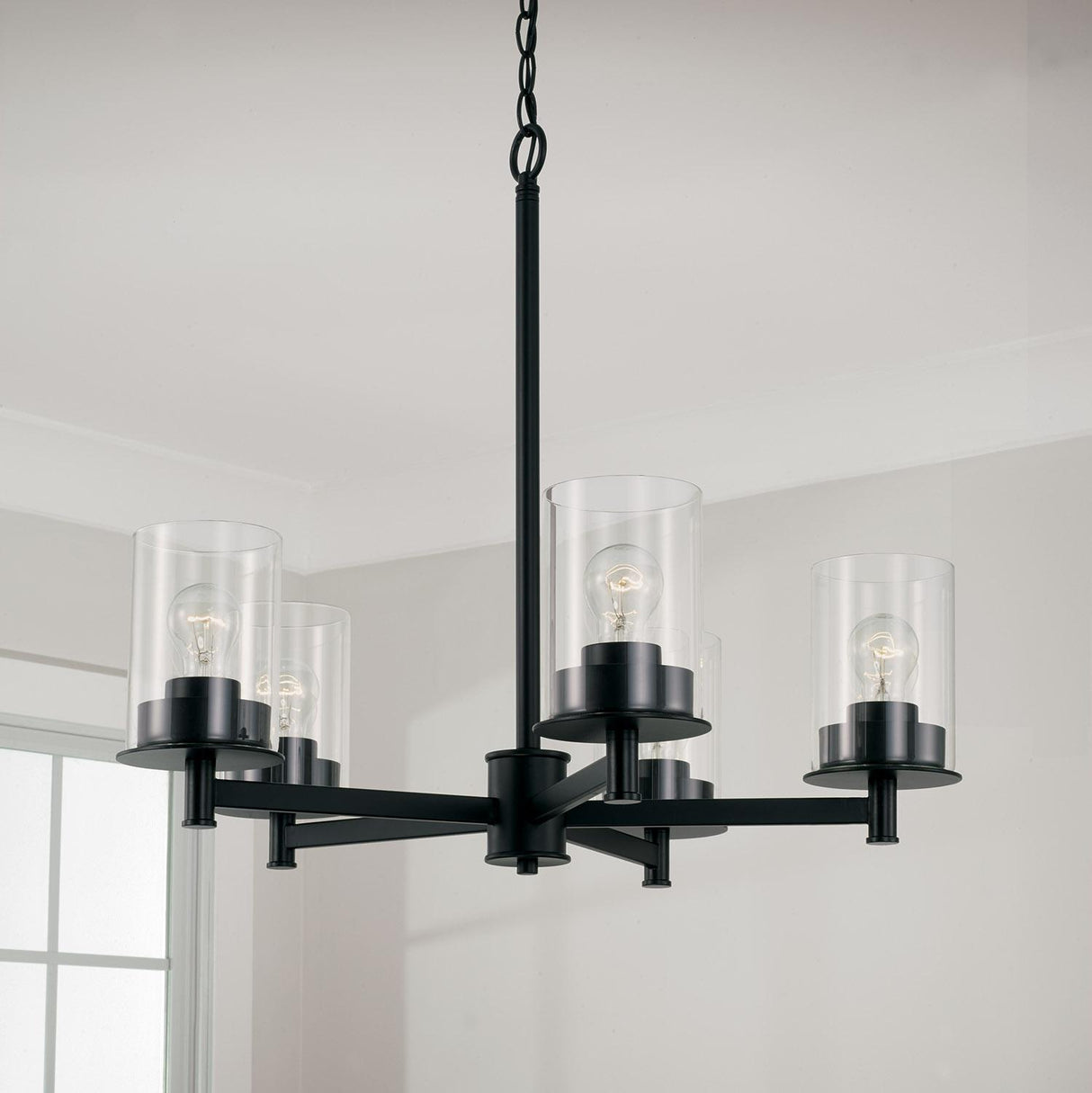 Capital Lighting 446851MB-532 Mason 5 Light Chandelier Matte Black