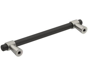 Amerock Cabinet Pull Matte Black/Satin Nickel 5-1/16 inch (128 mm) Center-to-Center Mergence 1 Pack Drawer Pull Cabinet Handle Cabinet Hardware
