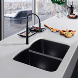 FRANKE ELG120ONY Ellipse 33.0-in. x 19.7-in. Onyx Granite Undermount Double Bowl Kitchen Sink - ELG120ONY In Onyx