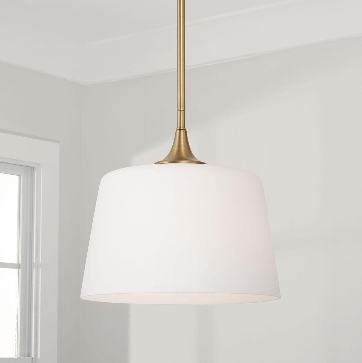Capital Lighting 248911AD Presley 1 Light Dual Mount Semi-Flush/Pendant Aged Brass