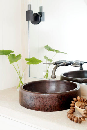 Thompson Traders Baccus Black Copper Bath Sink Cortazar RCDW Aged Copper
(Hammered)