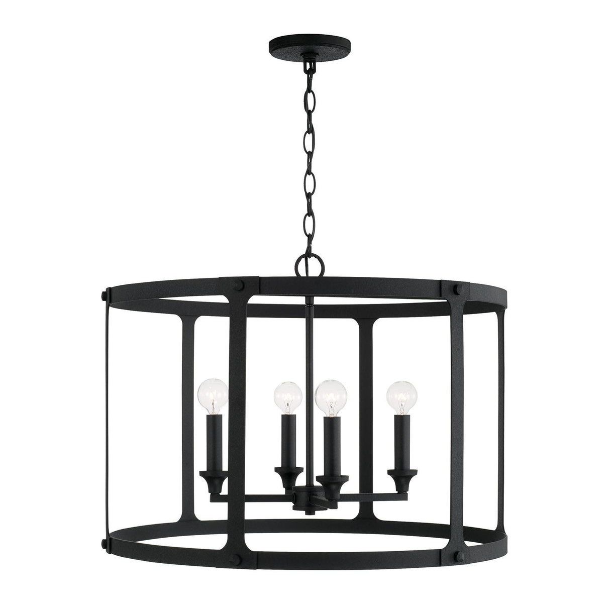 Capital Lighting 344941BI Brennen 4 Light Pendant Black Iron
