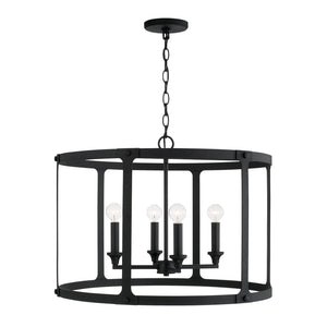 Capital Lighting 344941BI Brennen 4 Light Pendant Black Iron