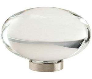Amerock Cabinet Knob Clear/Satin Nickel 1-3/4 inch (44 mm) Length Glacio 1 Pack Drawer Knob Cabinet Hardware