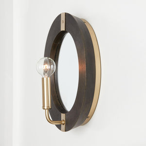 Capital Lighting 647311KR Finn 1 Light Sconce Black Stain and Matte Brass